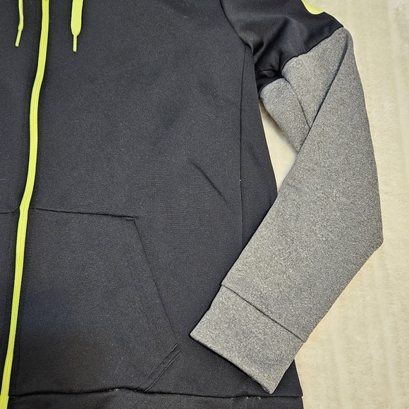 Nike Dri Fit Black, Grey, Neon Green Zipup Sweater - Picture 6 of 14